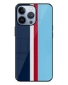 Shop Sky Blue Stripe Premium Glass Case for Apple Iphone 13 Pro Max (Shock Proof, Scratch Resistant)-Front
