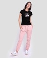 Shop Women's Black Sleepy Cat Graphic Printed Slim Fit T-shirt-Full