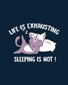 Shop Women's Blue Sleepy Cat Graphic Printed Boyfriend T-shirt