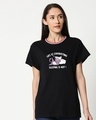 Shop Sleepy Cat Boyfriend Varsity Rib H/S T-Shirt Multicolor-Front