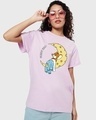Shop Women's Purple Sleepy Head Graphic Printed Boyfriend T-shirt-Front