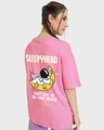 Shop Women's Pink Sleepy Head Graphic Printed Oversized T-shirt-Design