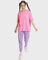 Shop Women's Pink Sleepy Head Graphic Printed Oversized T-shirt-Full