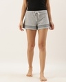 Shop Slumber Jill Embroidered Women Grey Melange Shorts-Front