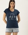 Shop Women's Blue Giraf Aztec Melange Short Set-Front
