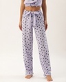 Shop Pack of 2 Lounge Pants - AOP Lavender and Solid Snow White-Design