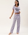 Shop Pack of 2 Lounge Pants - AOP Lavender and Solid Snow White