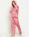 Shop Women's Pink Tie&Dye Pyjama Set-Full