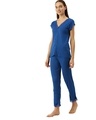 Shop Women's Blue Polka print lace blue Pyjama set-Design