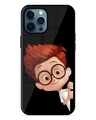 Shop Smart Boy Cartoon Premium Prined Glass Covers for Apple Iphone 12 Pro-Front