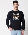Shop Smart Is The New Cool Fleece Sweatshirt Navy Blue-Front