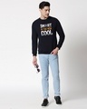 Shop Smart Is The New Cool Fleece Sweatshirt Navy Blue-Design