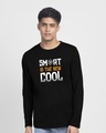 Shop Smart Is The New Cool Full Sleeve T-Shirt Black-Front