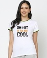 Shop Smart is the new cool Varsity Half Sleeve T-shirt-Front
