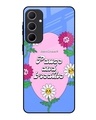 Shop Smell Like Floral Premium Glass Case for Samsung Galaxy A35 5G(Shock Proof, Scratch Resistant)-Front