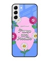 Shop Smell Like Floral Premium Glass Case for Samsung Galaxy S22 5G (Shock Proof, Scratch Resistant)-Front