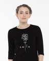 Shop Smile Flower Round Neck 3/4th Sleeve T-Shirt-Front