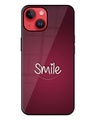 Shop Smile Heart Premium Printed Glass Cover for Apple iPhone 14 (Shock Proof, Scratch Resistant)-Front