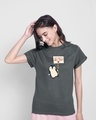 Shop Smile Today - Penguin Boyfriend T-Shirt Nimbus Grey-Front