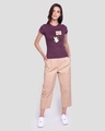 Shop Smile Today - Penguin Half Sleeve T-Shirt Deep Purple-Design