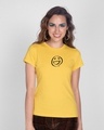 Shop Smiley Emoji Half Sleeve T-Shirt-Front