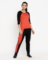 Shop Women's Smoke Red 3/4th Sleeve Slim Fit Raglan T-shirt