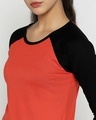 Shop Women's Smoke Red 3/4th Sleeve Slim Fit Raglan T-shirt