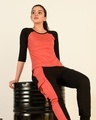 Shop Women's Smoke Red 3/4th Sleeve Slim Fit Raglan T-shirt-Front