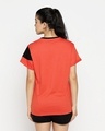 Shop Smoke Red- Black Color Block Boyfriend T-shirt-Full
