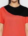 Shop Smoke Red- Black Color Block Boyfriend T-shirt