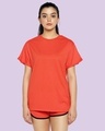 Shop Smoke Red Boyfriend T-Shirt-Front