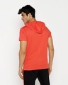 Shop Smoke Red Half Sleeve Hoodie T-Shirt-Full