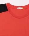 Shop Smoke Red Men's 90'S Vibe Half Sleeves Two Panel T-Shirt