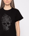 Shop Smokey Skull Boyfriend T-Shirt-Front