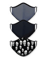 Shop Grey Black Skull Bundle Combo Mask-Front