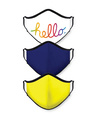 Shop Hello Royal Blue Yellow Bundle Combo Mask-Front