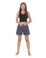 Shop Women's Blue Printed Regular Fit Boxer-Design