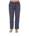 Shop Women's Blue Printed Regular Fit Pyjamas-Front