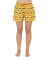 Shop Women's Yellow Printed Regular Fit Boxer-Front