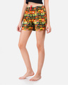 Shop Women's Orange & Black Printed Regular Fit Boxer-Front