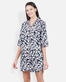 Shop Women's Sleepshirt Black Flower-Design