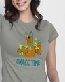 Shop Snacc Time Half Sleeve Printed T-Shirt Meteor Grey-Front