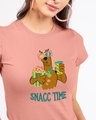 Shop Snacc Time Half Sleeve Printed T-Shirt Misty Pink-Front