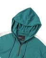 Shop Snazzy Green Color Block Hoodie T-shirt For Women's