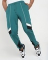 Shop Snazzy Green Color Block Joggers-Full