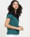 Shop Snazzy Green Color Block T-shirt For Women's-Design