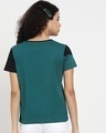 Shop Snazzy Green Color Block T-shirt For Women's-Full