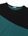 Shop Snazzy Green Color Block T-shirt For Women's