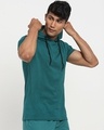 Shop Snazzy Green Hoodie T-shirt For Men's-Front