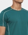 Shop Snazzy Green Pipping Apple Cut T-shirt For Men's